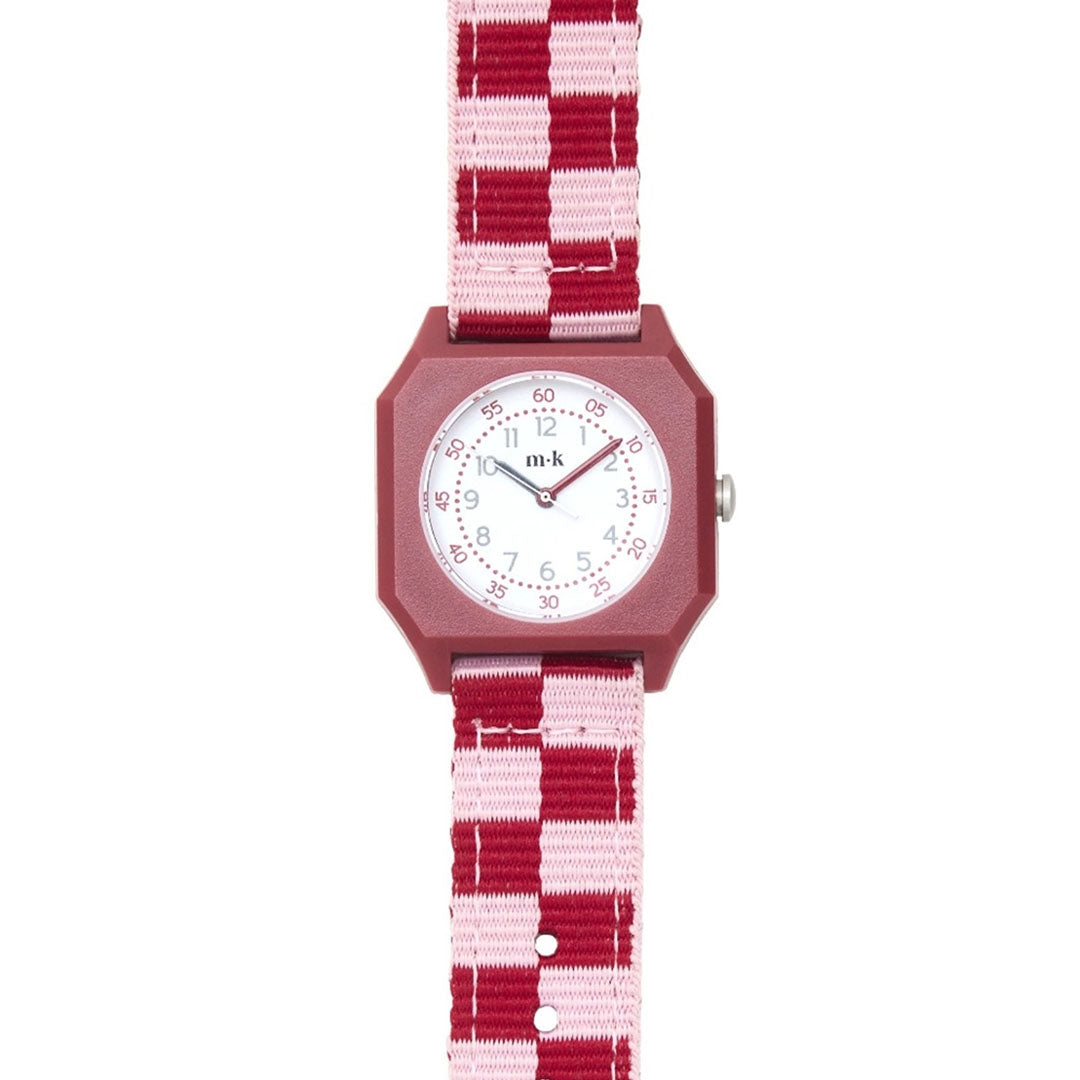 Kids Watch- Raspberry Icecream - Red & Pink Checkered