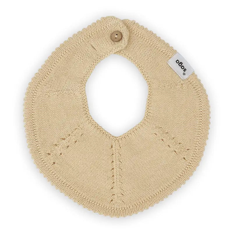 Knitted Baby Bib - Organic Cotton - Ginger