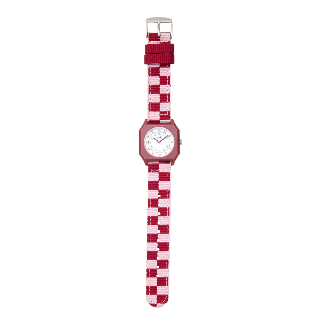 Kids Watch- Raspberry Icecream - Red & Pink Checkered