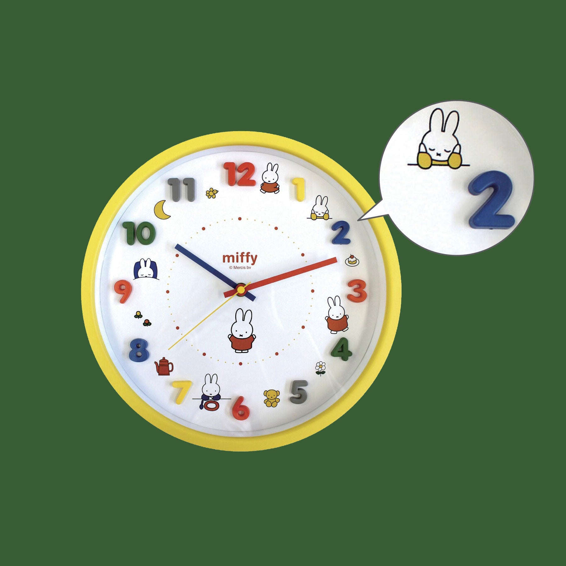 NEW Wall Clock- Miffy 3D Yellow