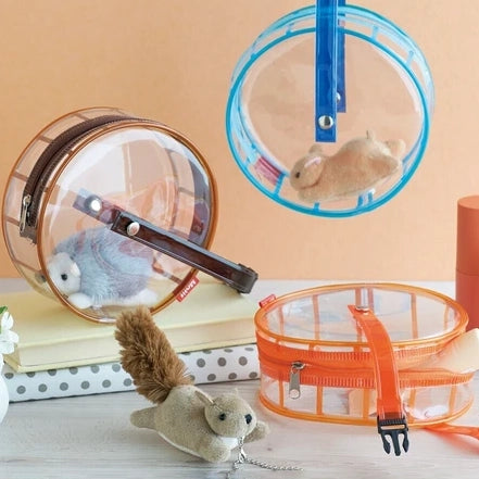 Kawaii Spinning Wheel Pouch with Critter- Hamster