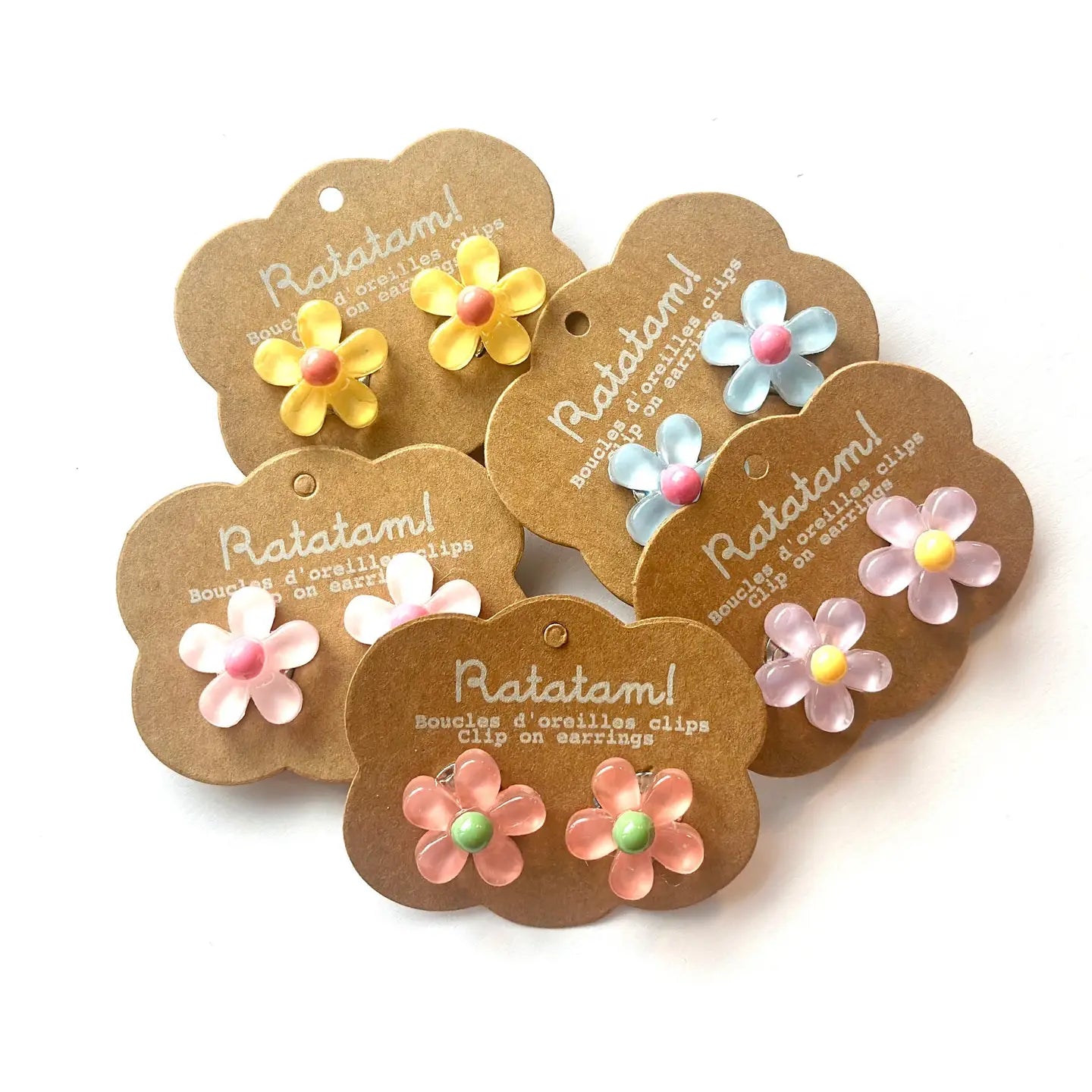 Daisy Bubble Clip on Earrings- Assorted Colors
