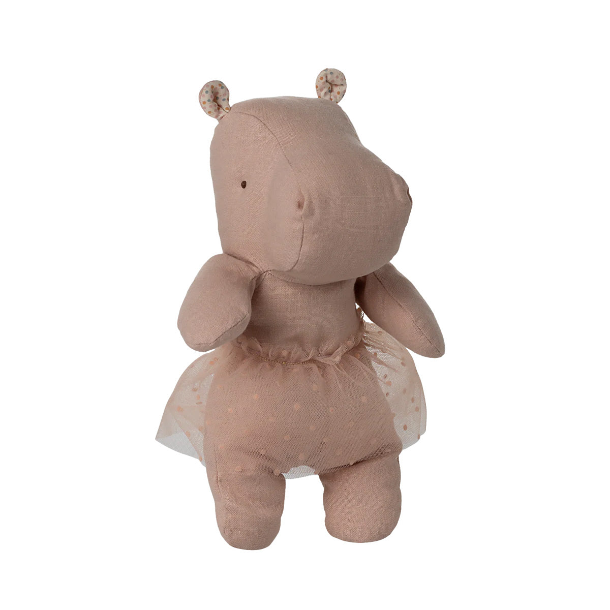 Safari friends, Hippo w. skirt, Small - Soft Rose