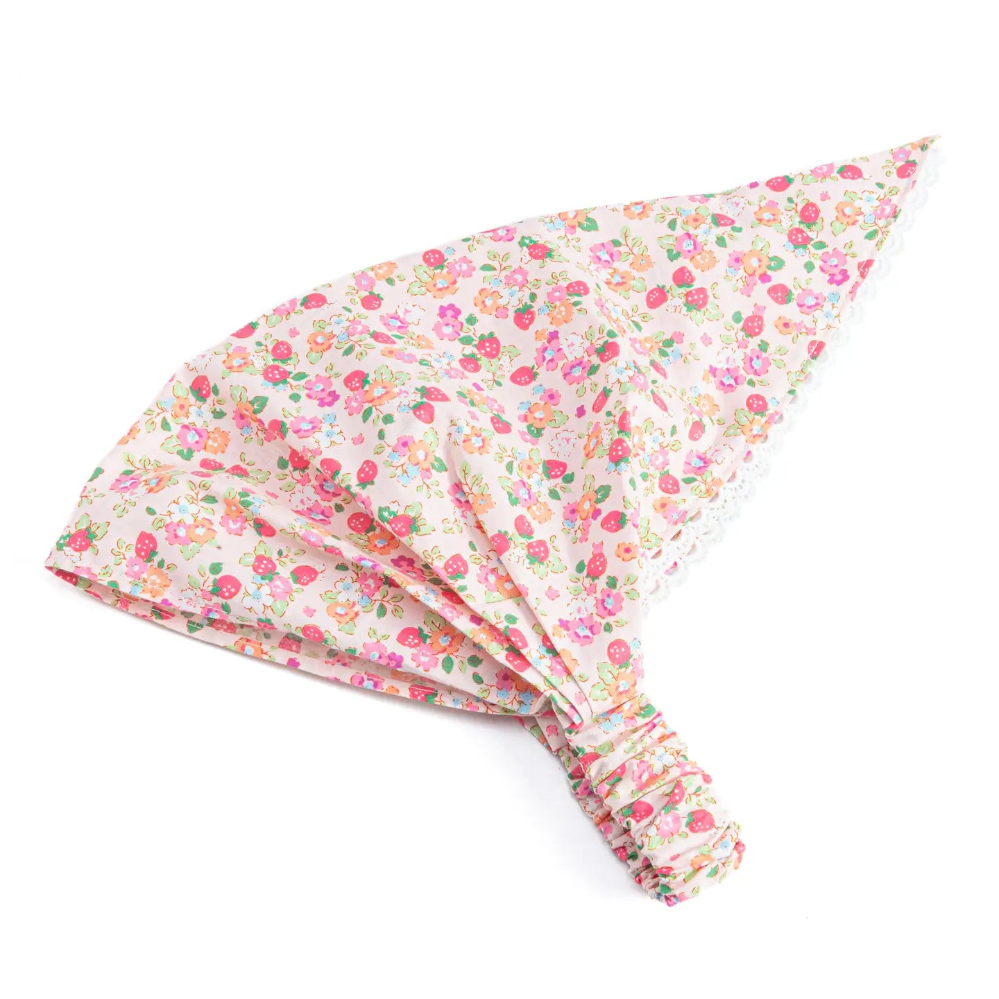 Bandana Hair Scarf Headband- Strawberry Print Pink