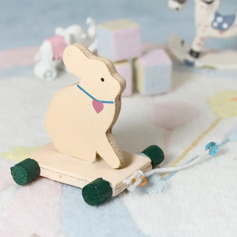 Dollhouse Miniatures: Antique Rabbit Pull Toy