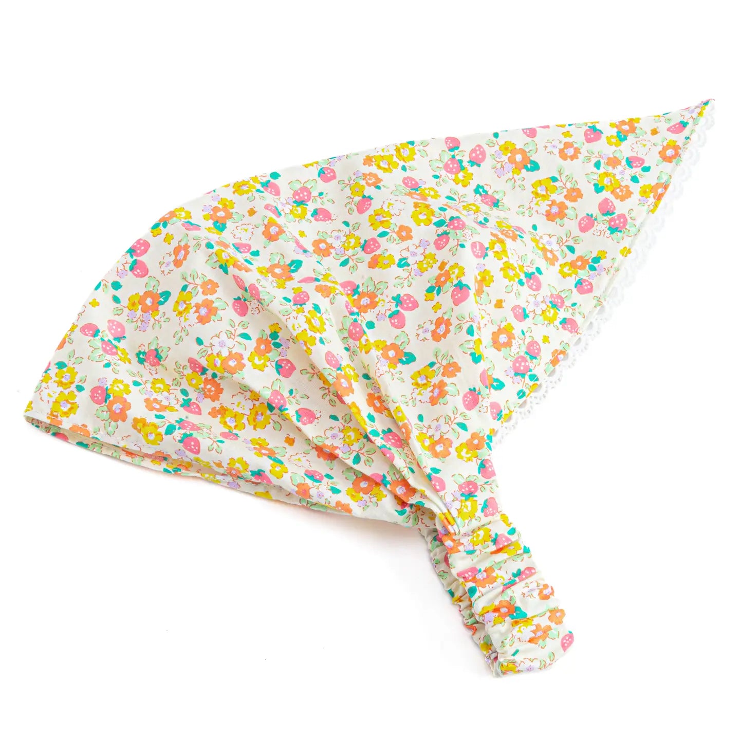 Bandana Hair Scarf Headband- Strawberry Print Yellow