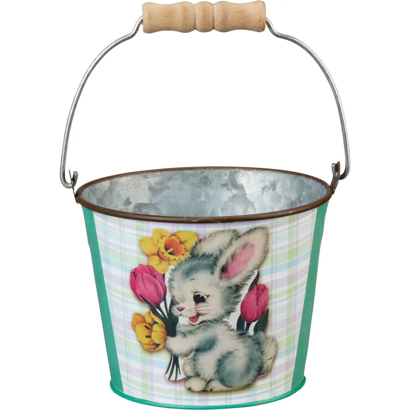 Retro Easter Basket Metal Bucket
