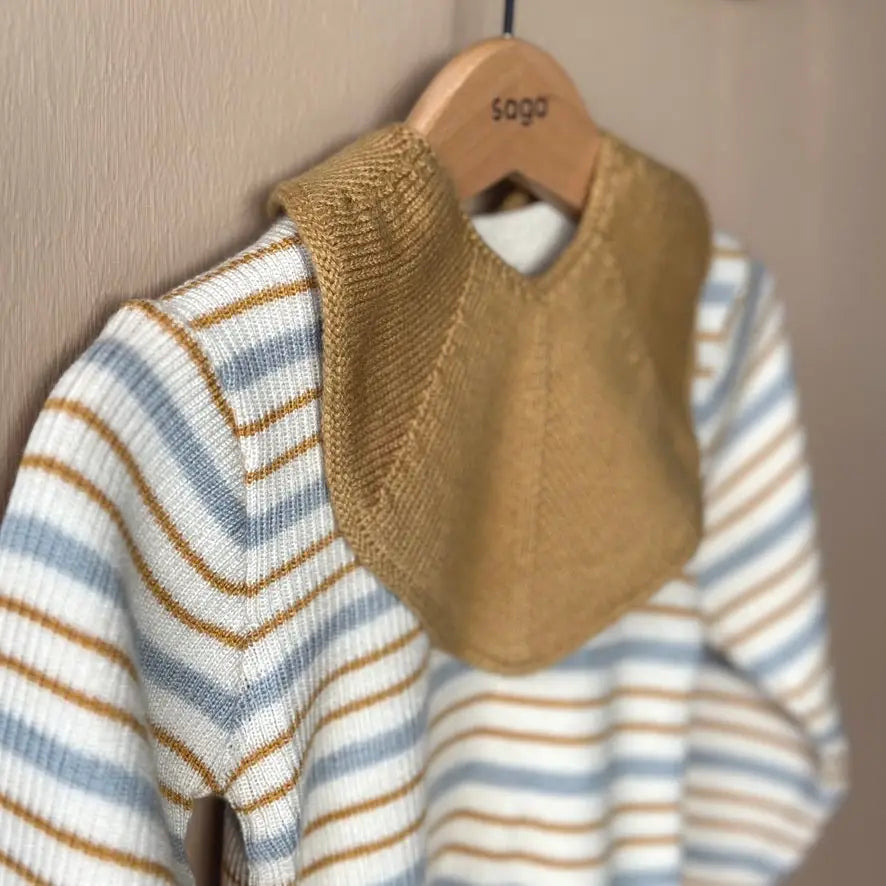 Knitted Baby Bib - Organic Cotton - Honey