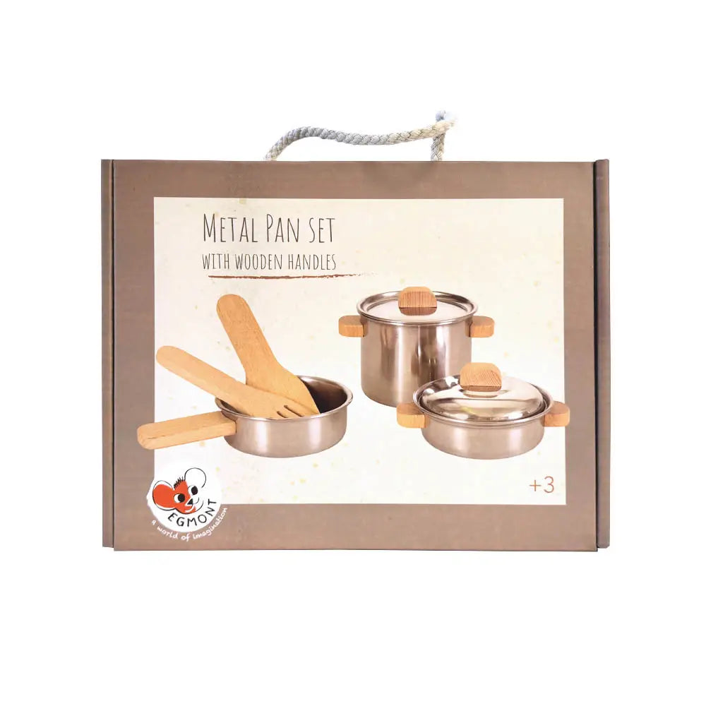 French Pan Set with Wooden Handles
