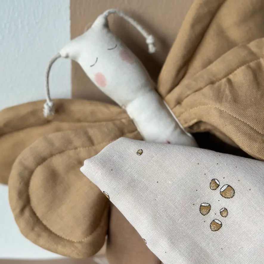 Organic Cotton Sensory Toy Butterfly- Honey