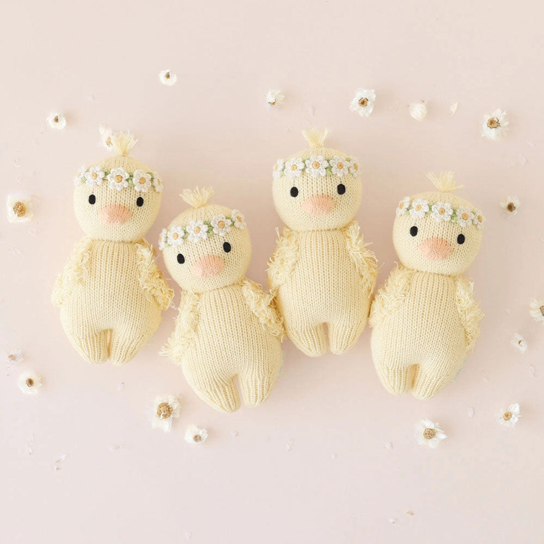 Baby Duckling Knit Doll (Ivory Floral)