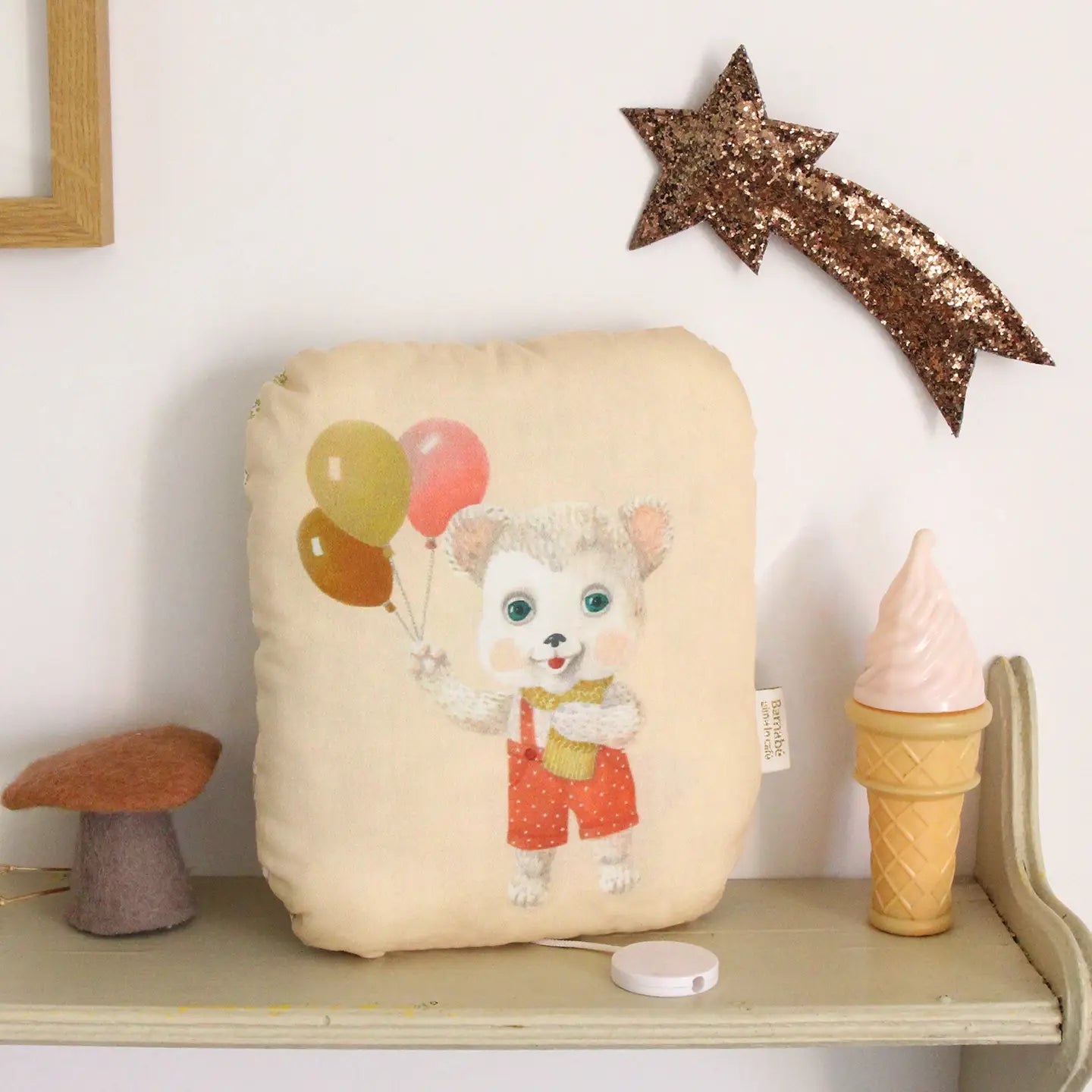 Vintage Illustration Cushion Music Box- #2 French Yellow