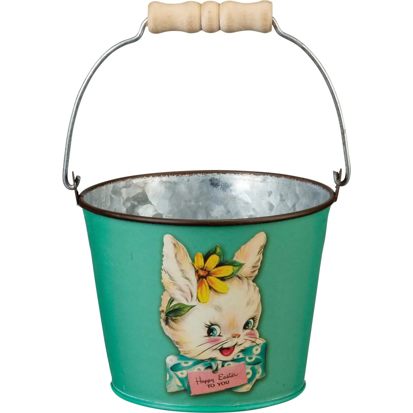 Retro Easter Basket Metal Bucket