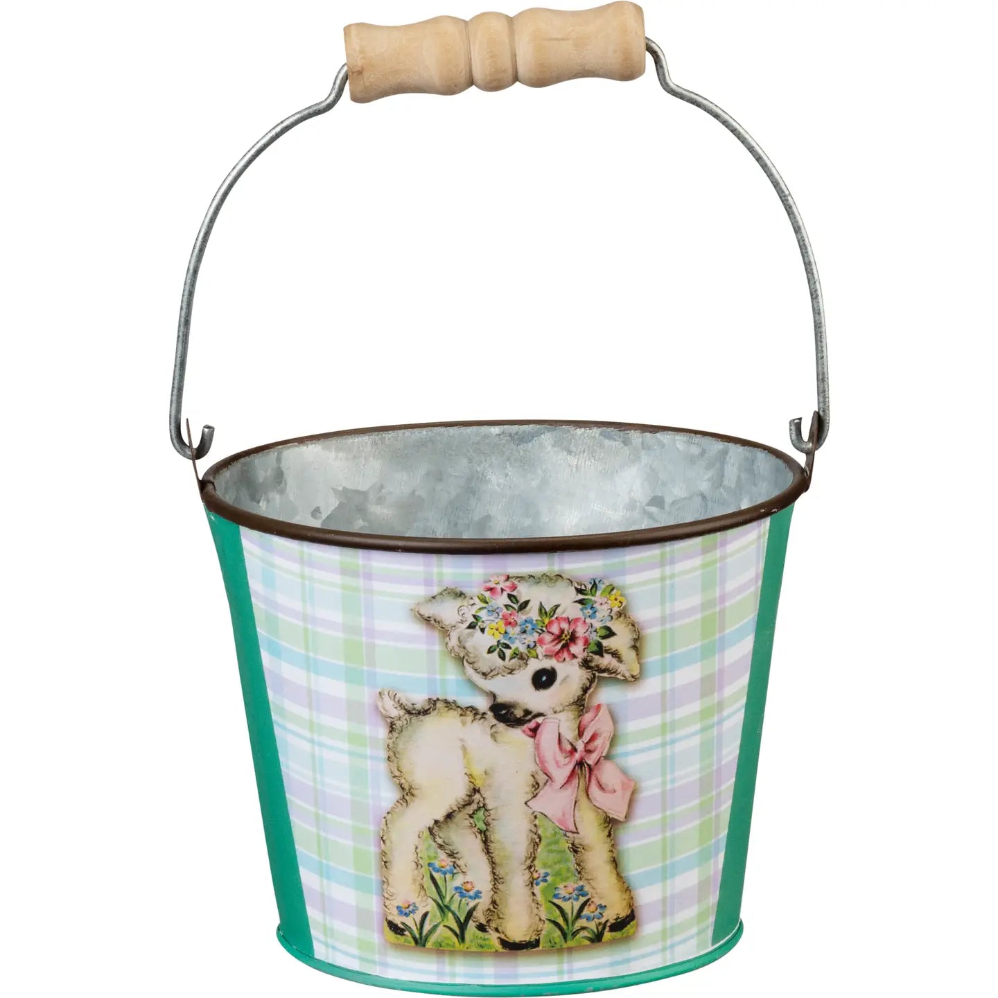 Retro Easter Basket Metal Bucket