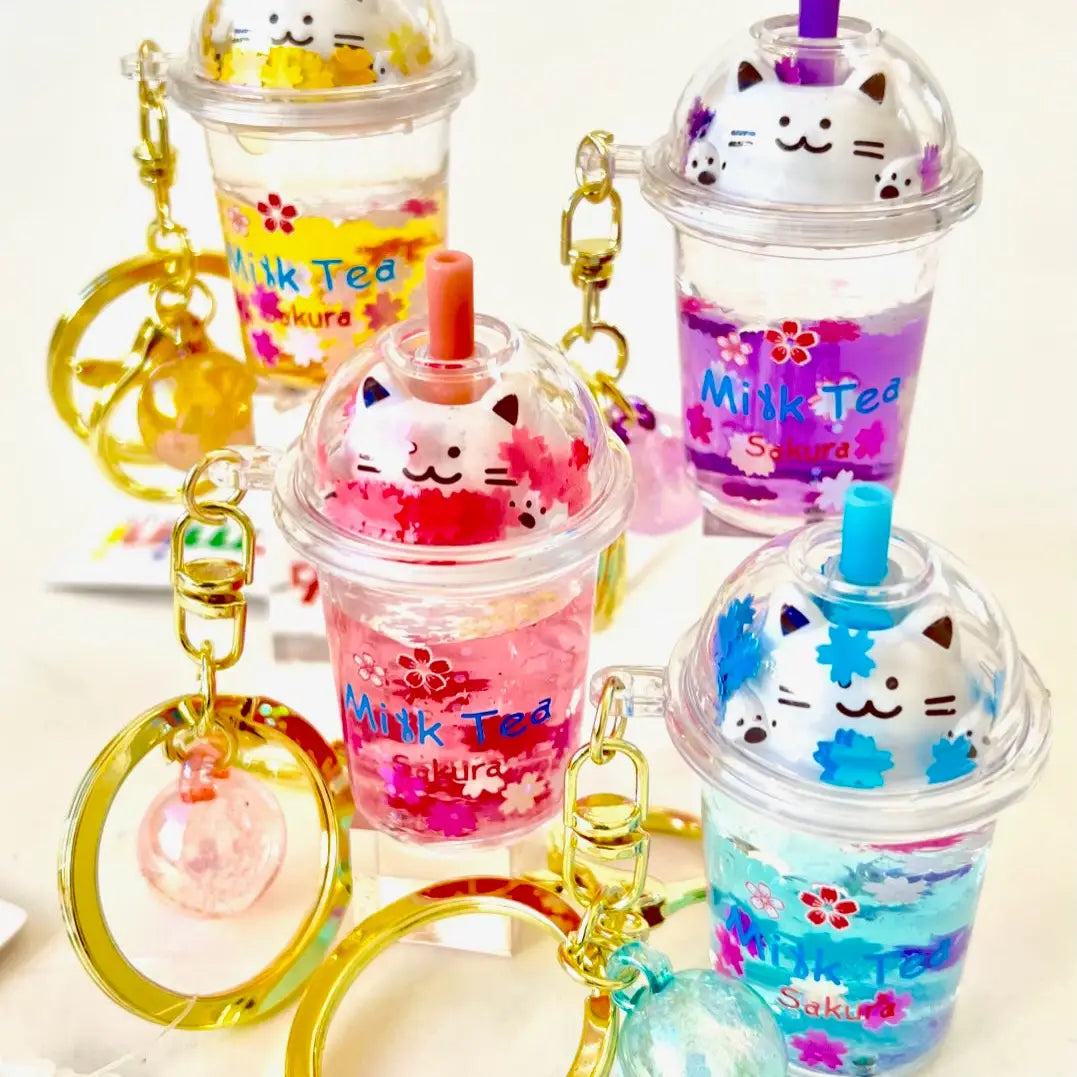 Kitty Milk Tea Floaty Key Charm