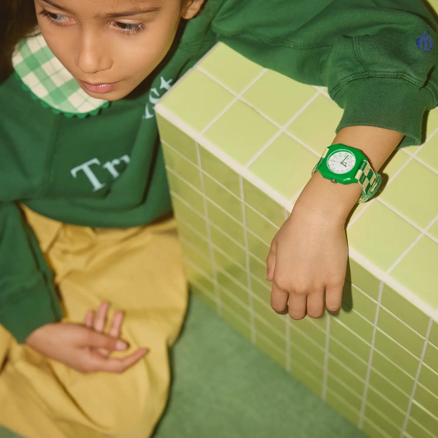 Kids Watch- Summer Grass Checkered