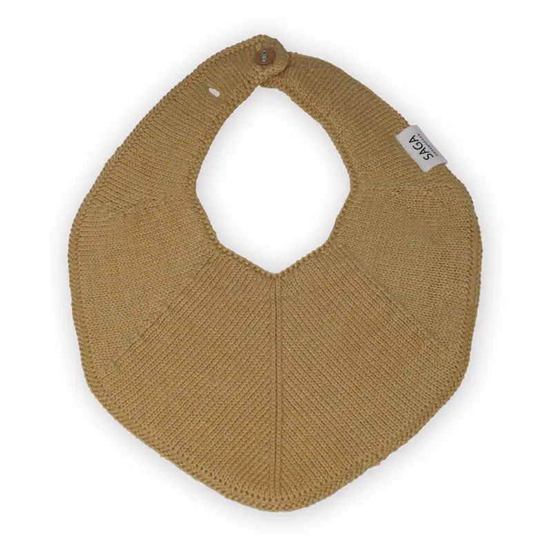 Knitted Baby Bib - Organic Cotton - Honey