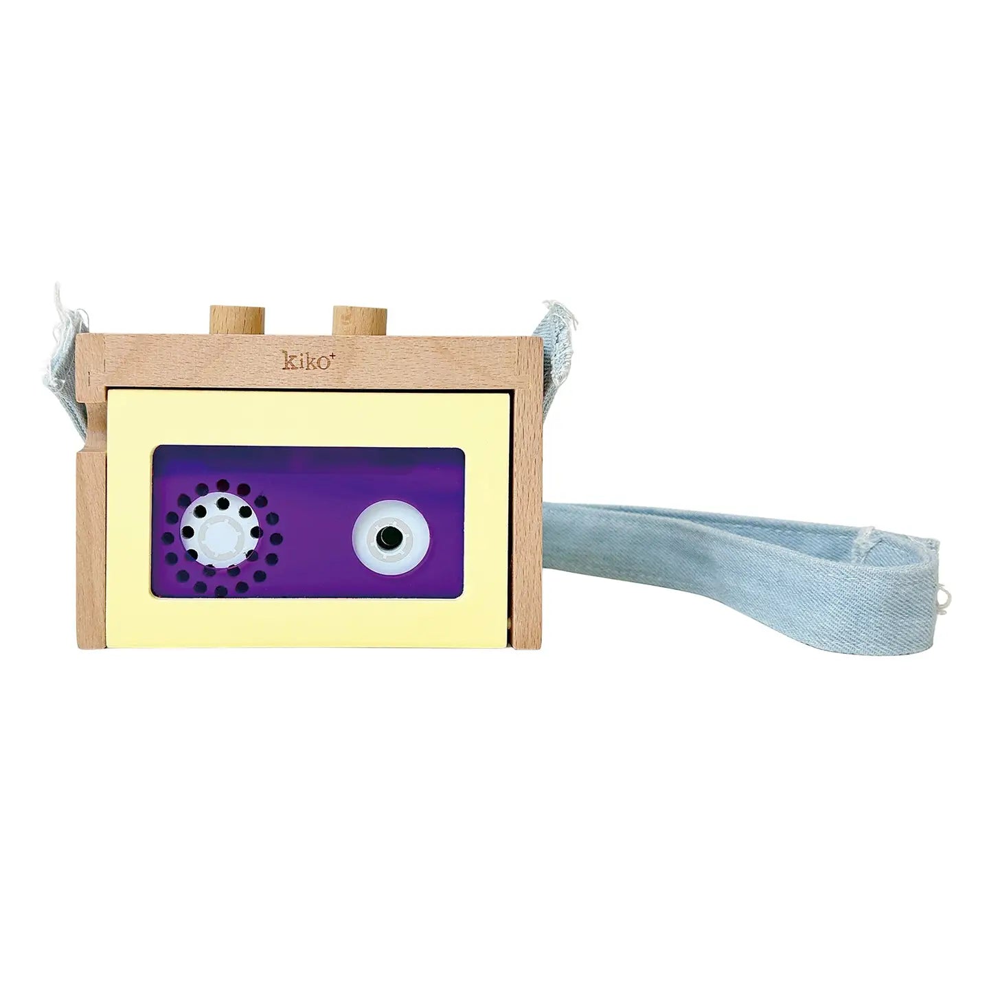NEW Wooden Mini Tape Recorder - Yellow/Purple