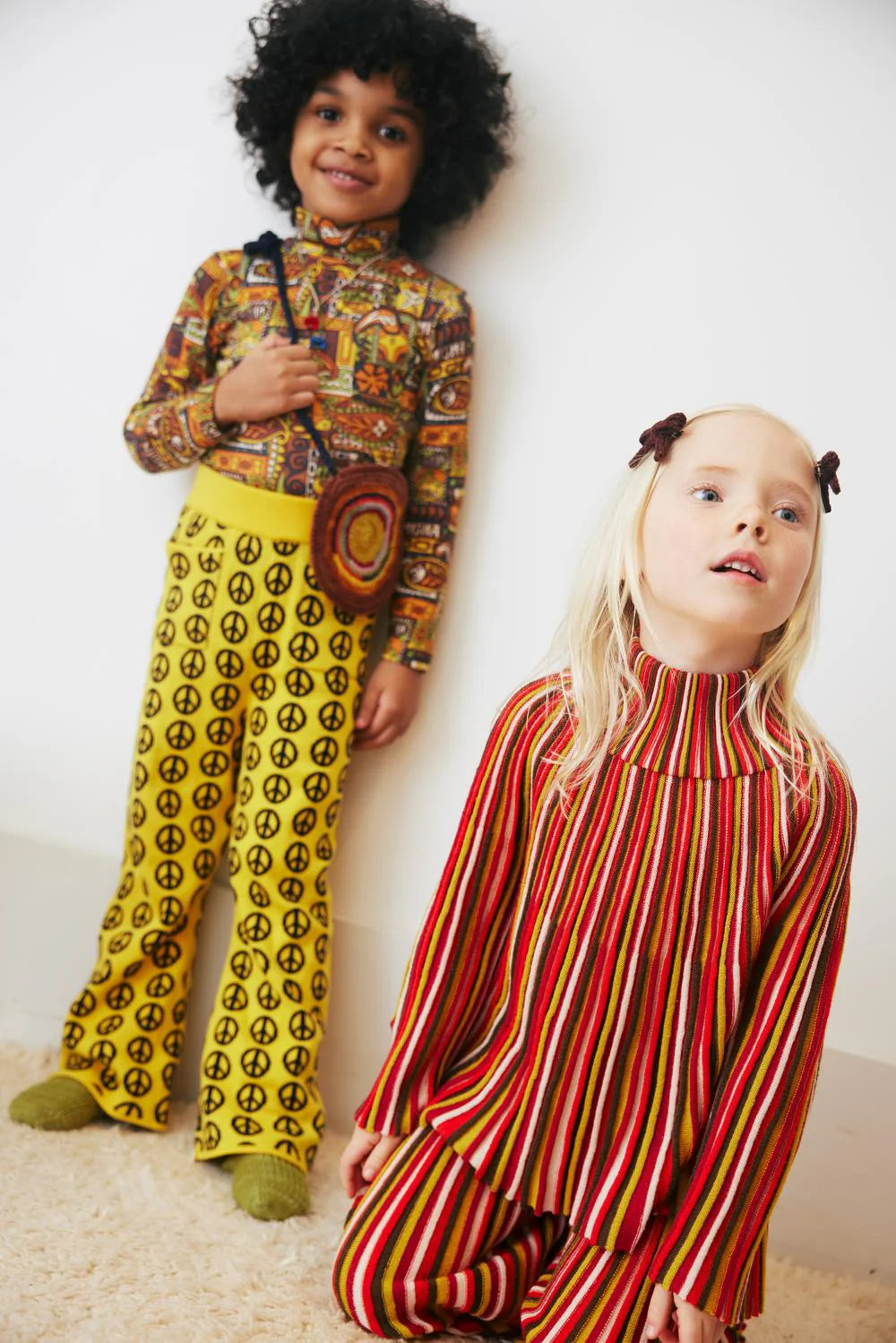 Candy Stripe Accordion Pant- Red Flame
