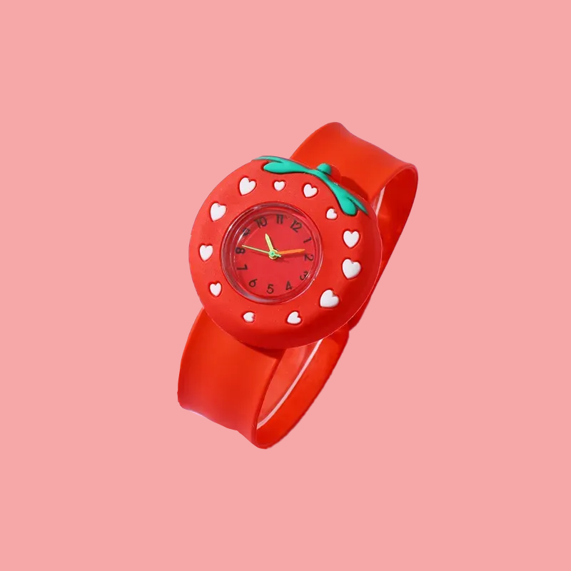 NEW Silicone Bracelet Watch- Red Strawberry