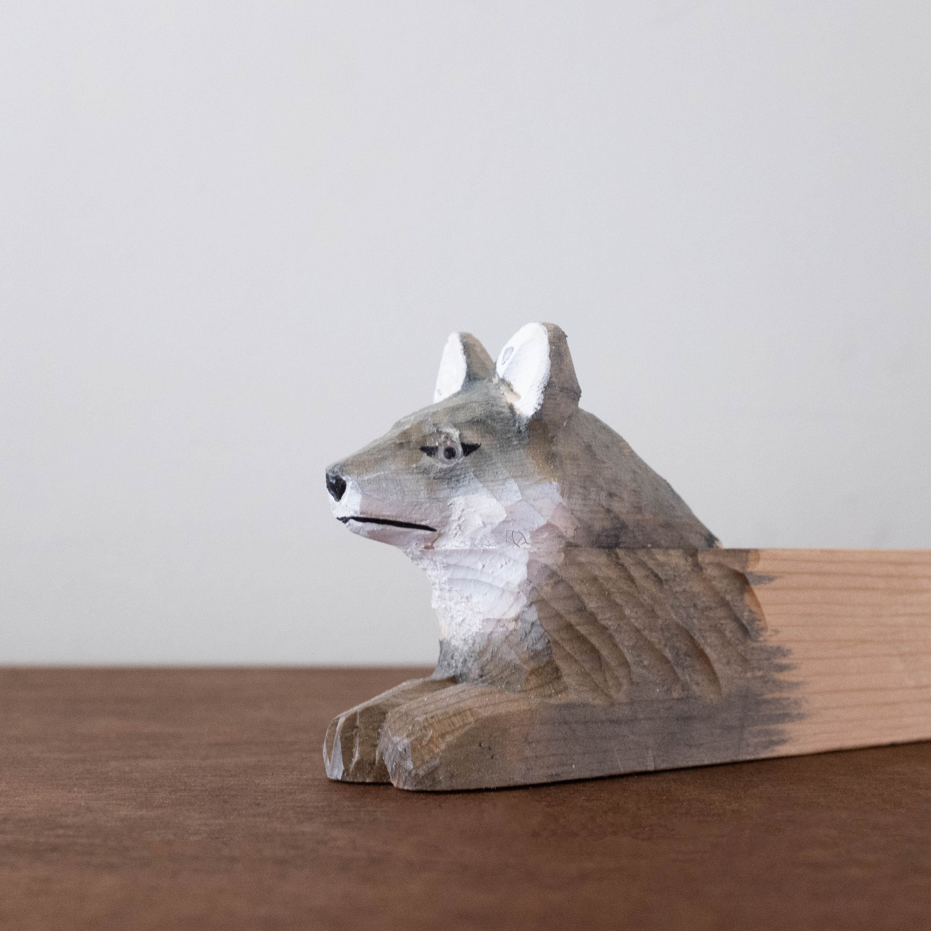 Wooden Hand Carved Animal Train Whistle- Wolf