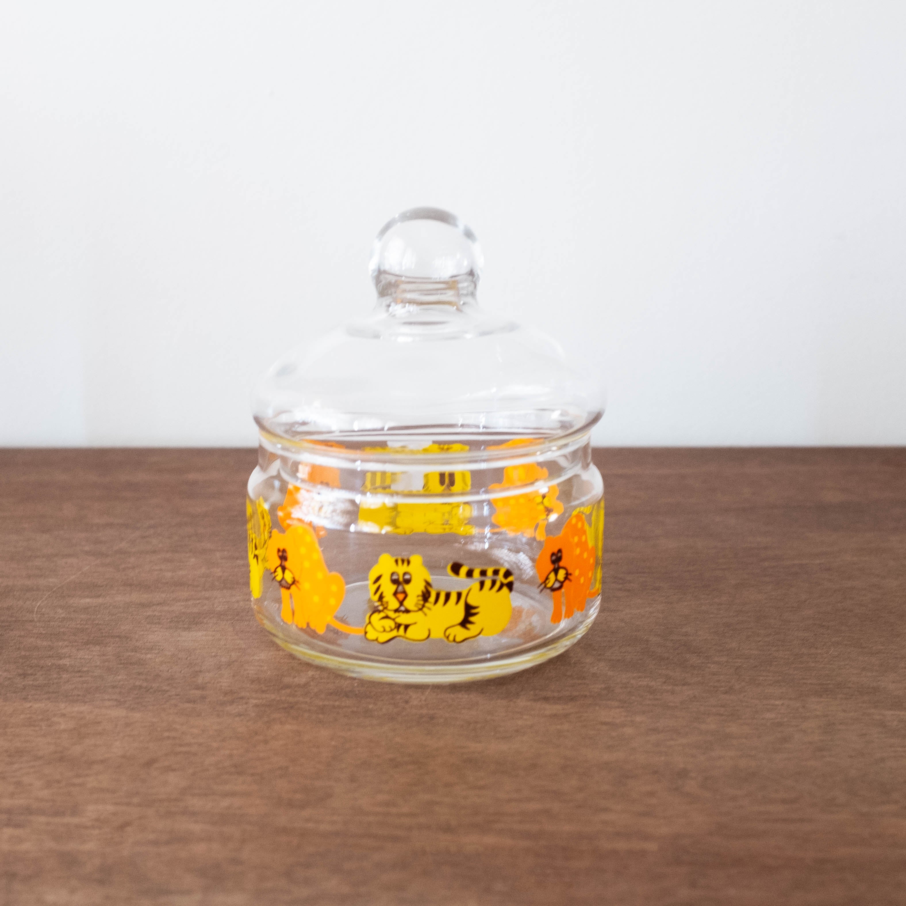 Japanese Glass Small Jar - Safari Cats