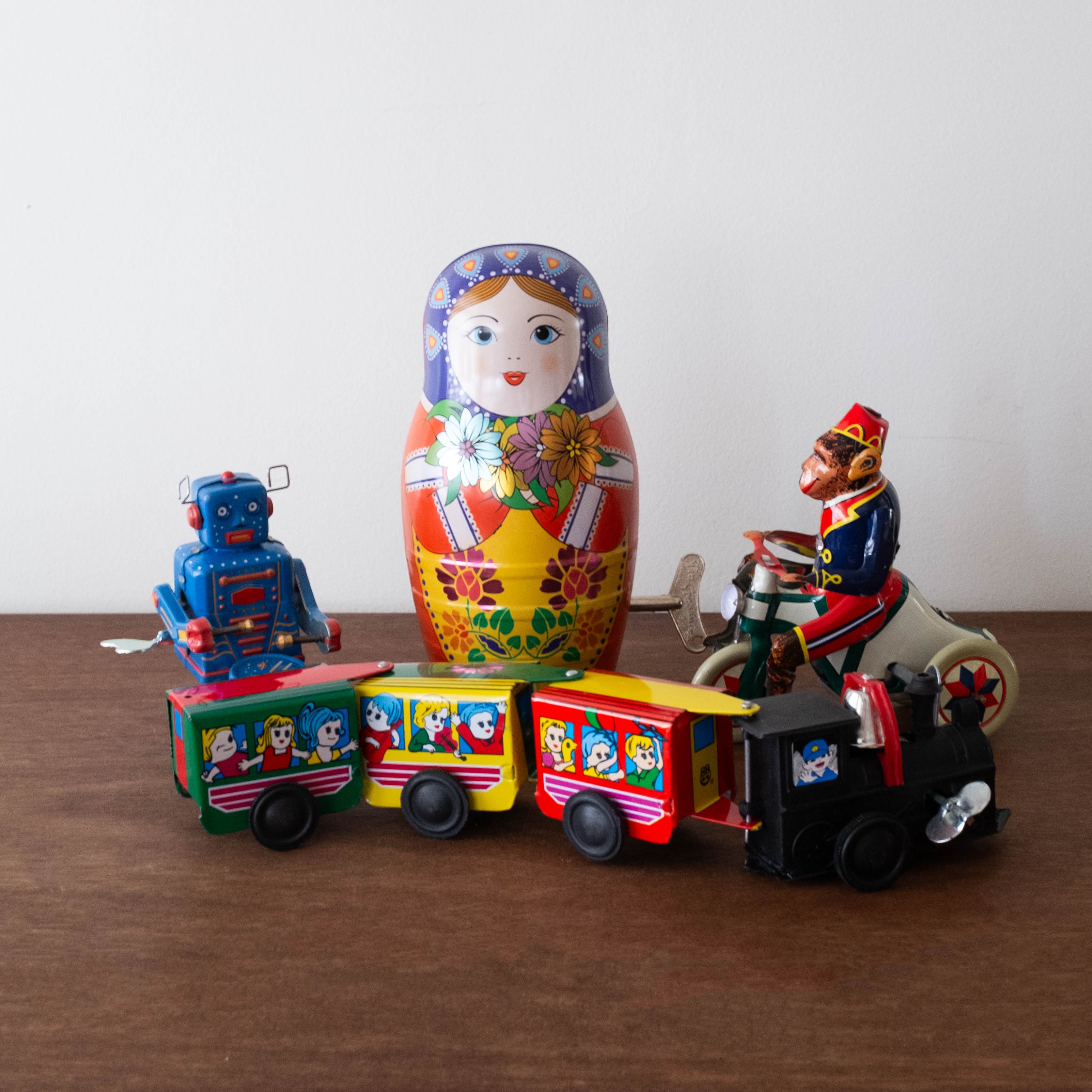 NEW Tin Toy Monkey On Tricycle