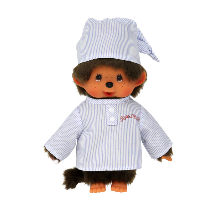 NEW Monchichi Original Doll- Striped Pajamas