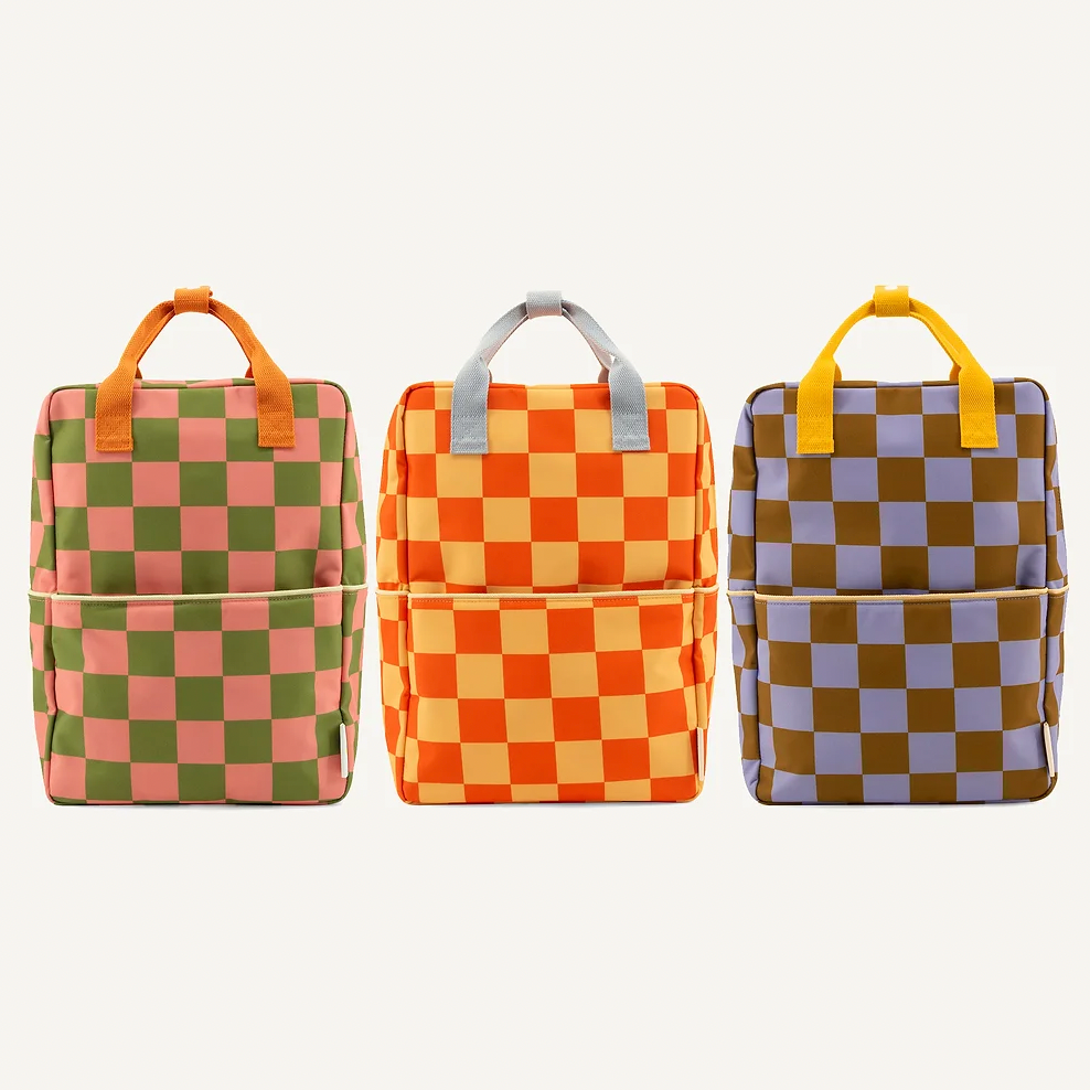 Large Backpack Bag - Special Edition Checkered Purple