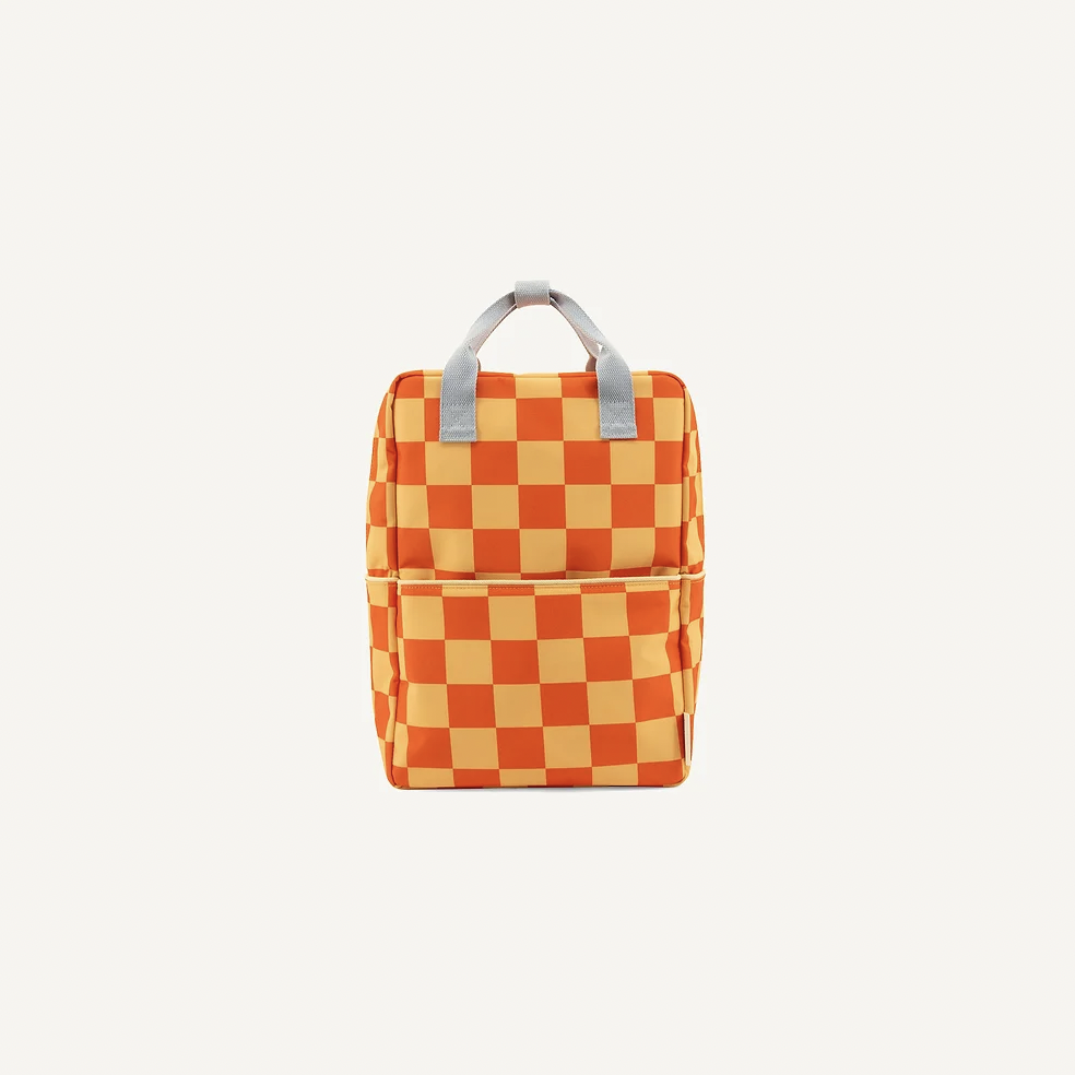 Large Backpack Bag - Special Edition Checkered Peach