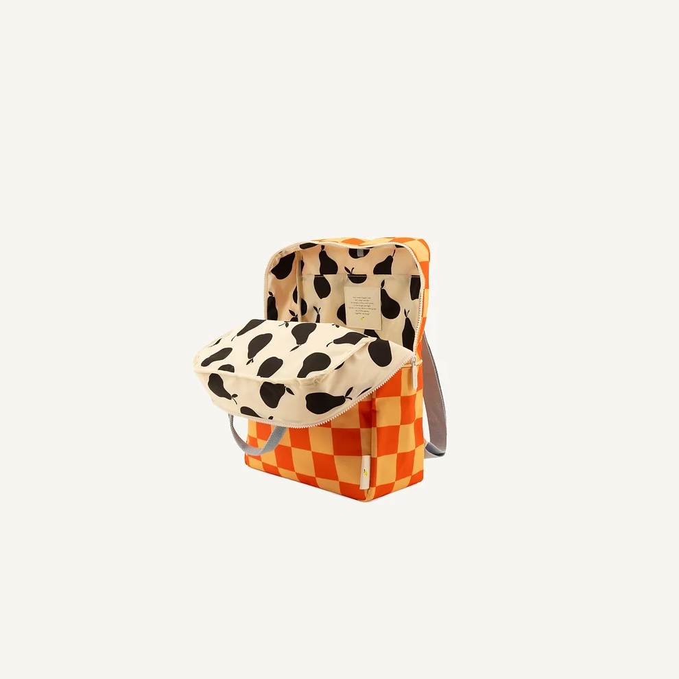 Large Backpack Bag - Special Edition Checkered Peach