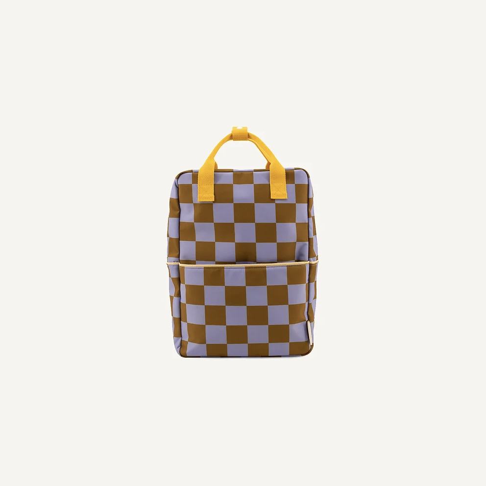 Large Backpack Bag - Special Edition Checkered Purple