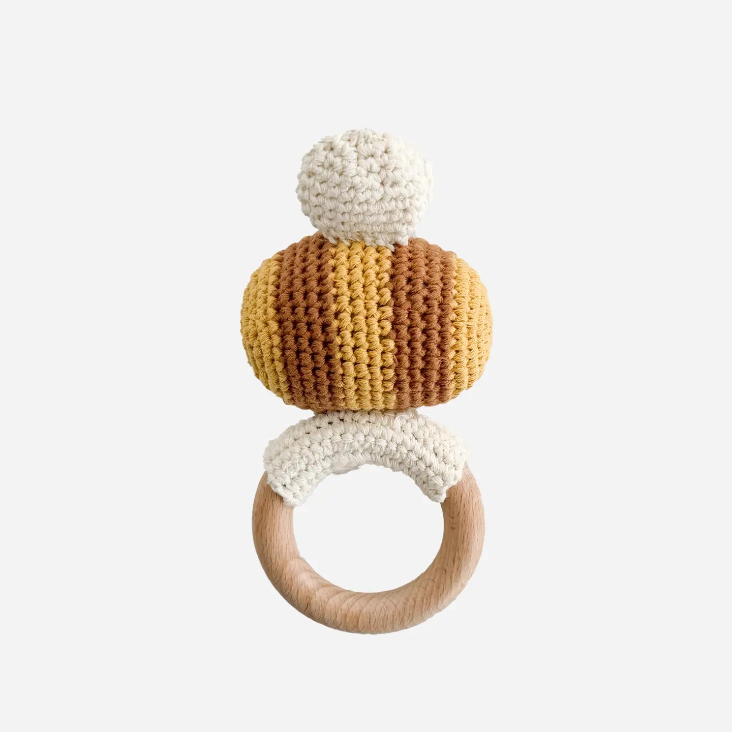 Organic Cotton Teether Bee Crochet Rattle Toy