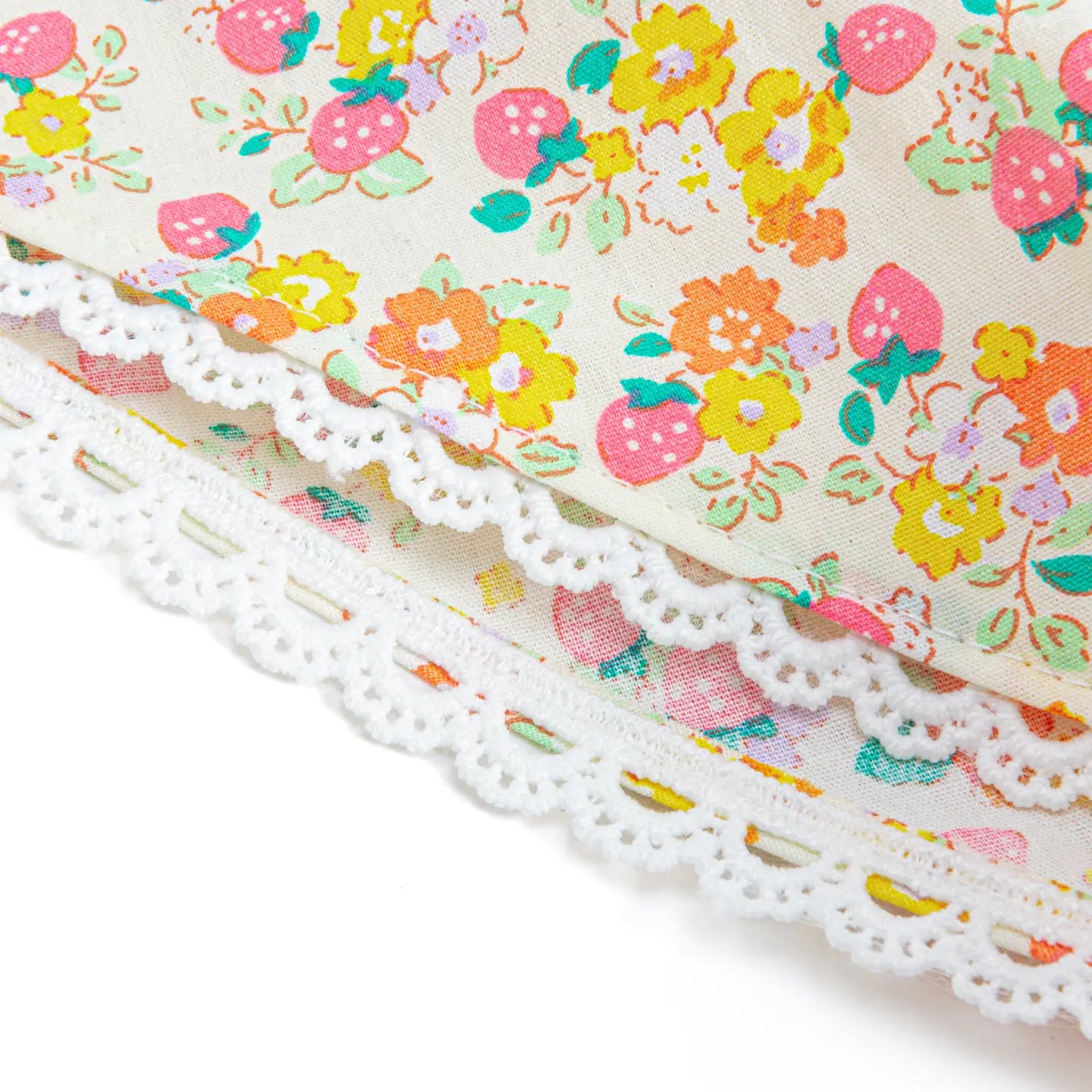 Bandana Hair Scarf Headband- Strawberry Print Yellow