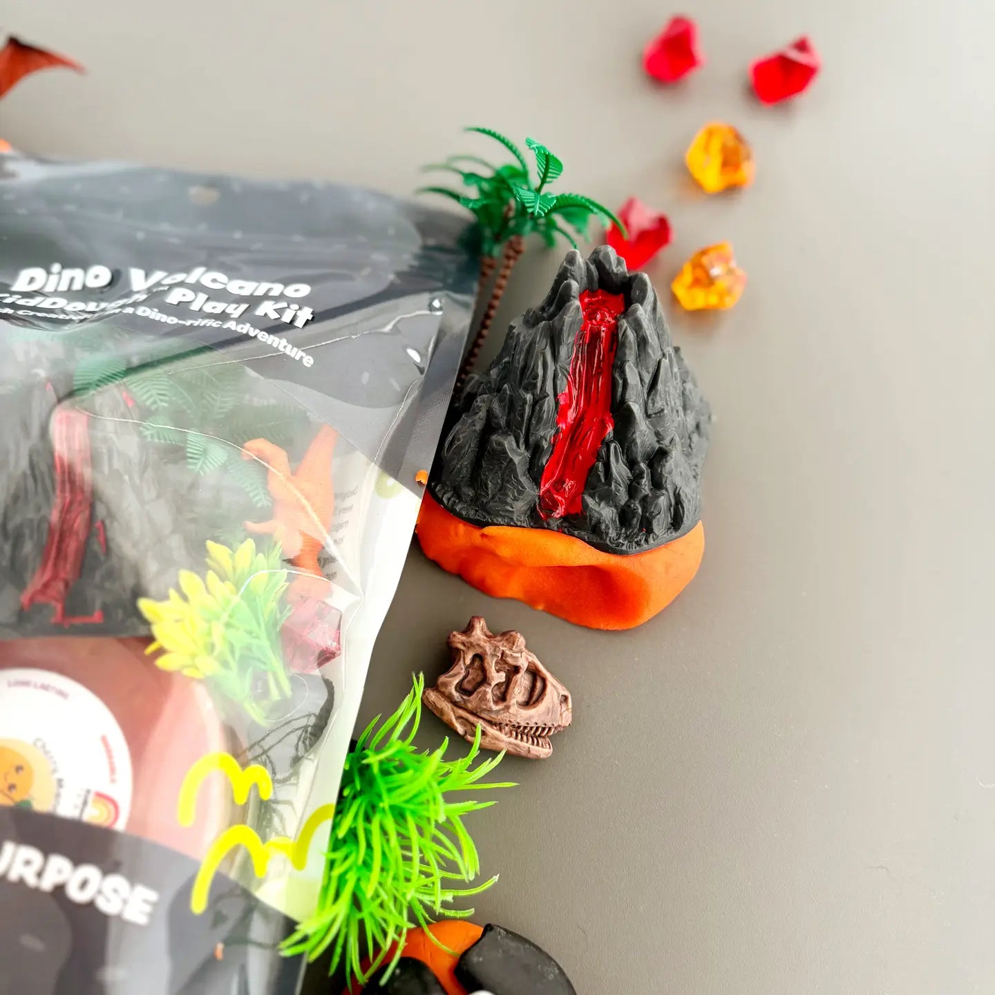 NEW Scented Natural Sensory Play Dough Kit- Volcano (Cherry Mango)