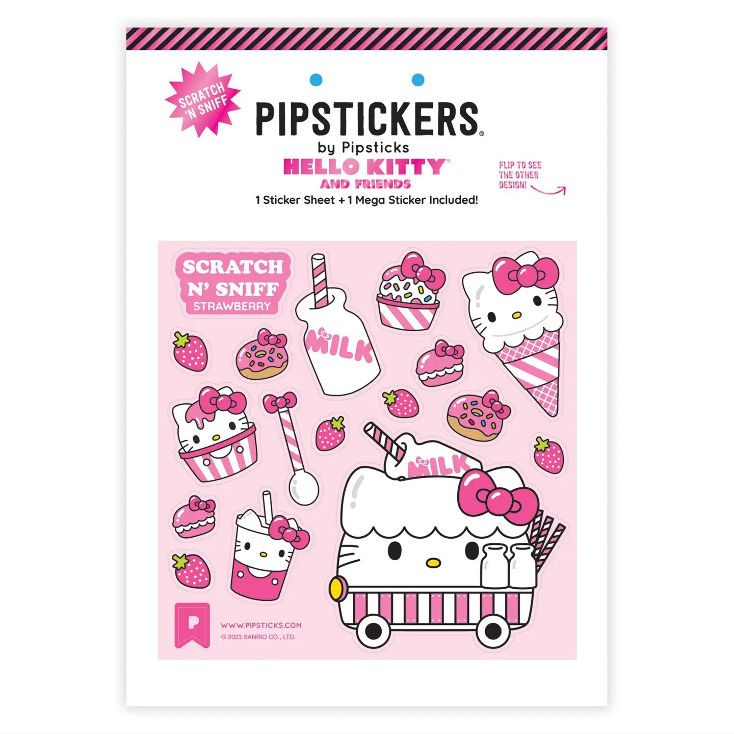 Hello Kitty Milk Cart Scratch 'n Sniff (2ct) Stickers