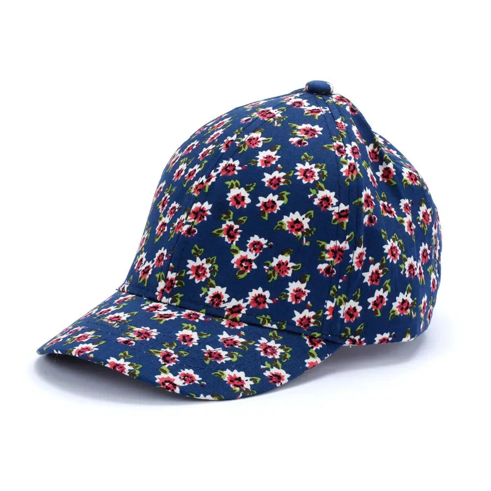 Kid's Baseball Hat- Navy Floral (Available in 2 Sizes)