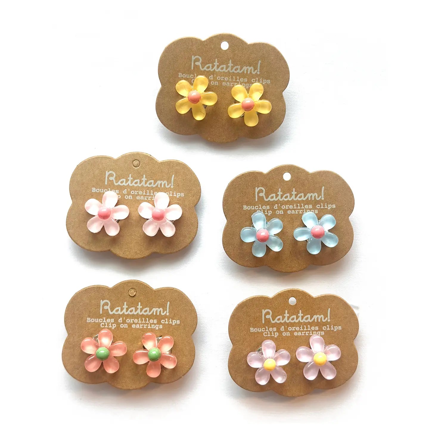 Daisy Bubble Clip on Earrings- Assorted Colors