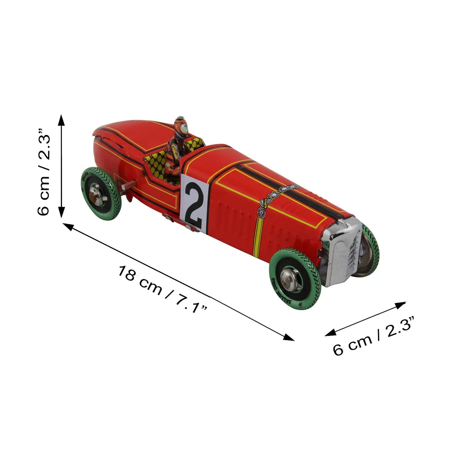Retro Racing Car Tin Toy