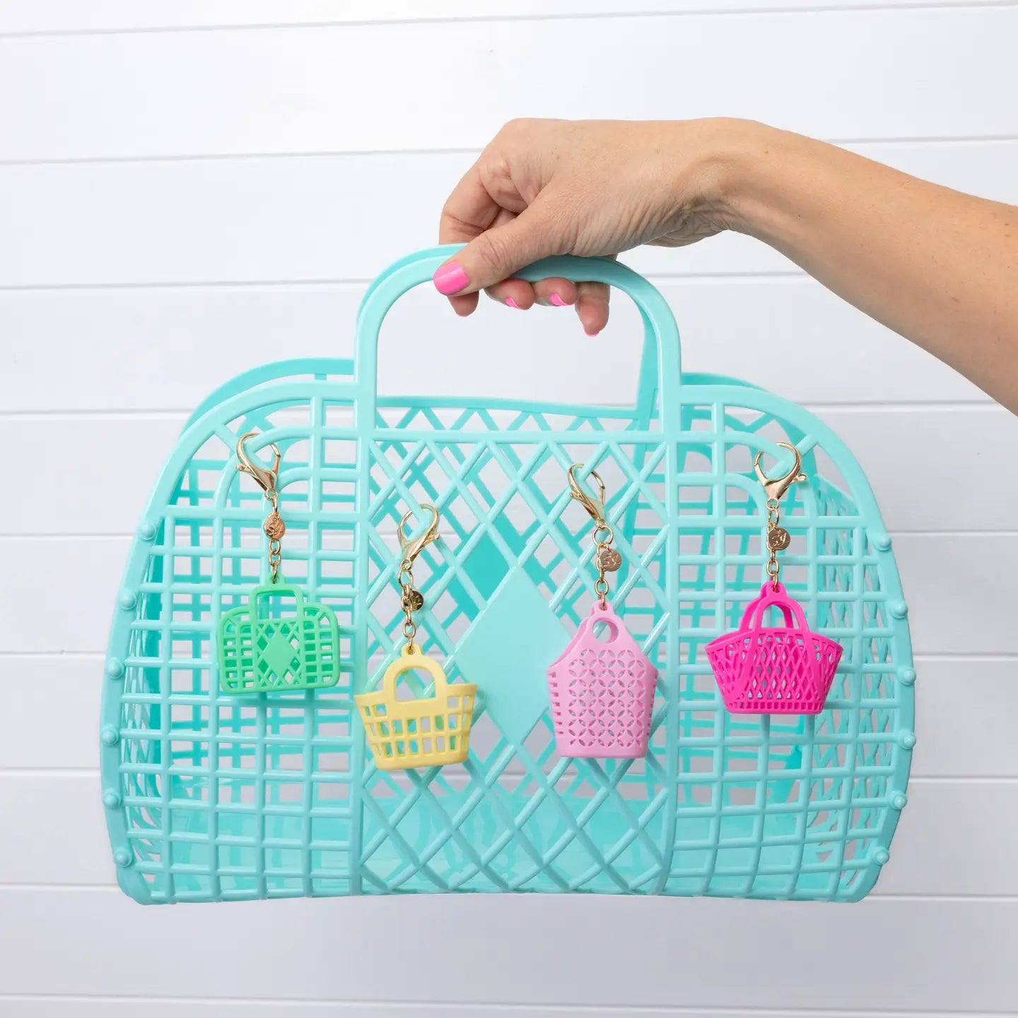 Retro Jelly Bag Keychain- Blue