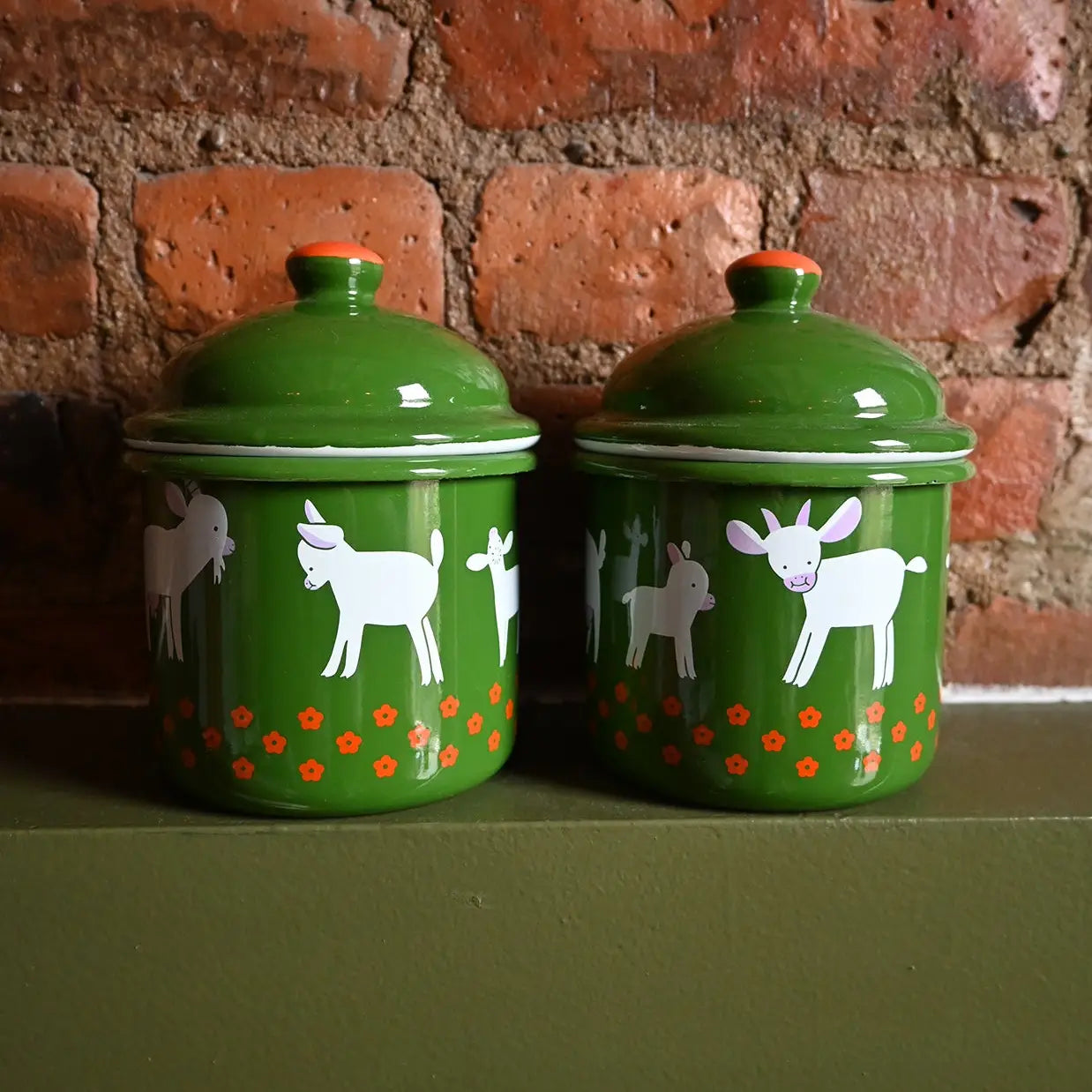 “Goat" Enamel Container