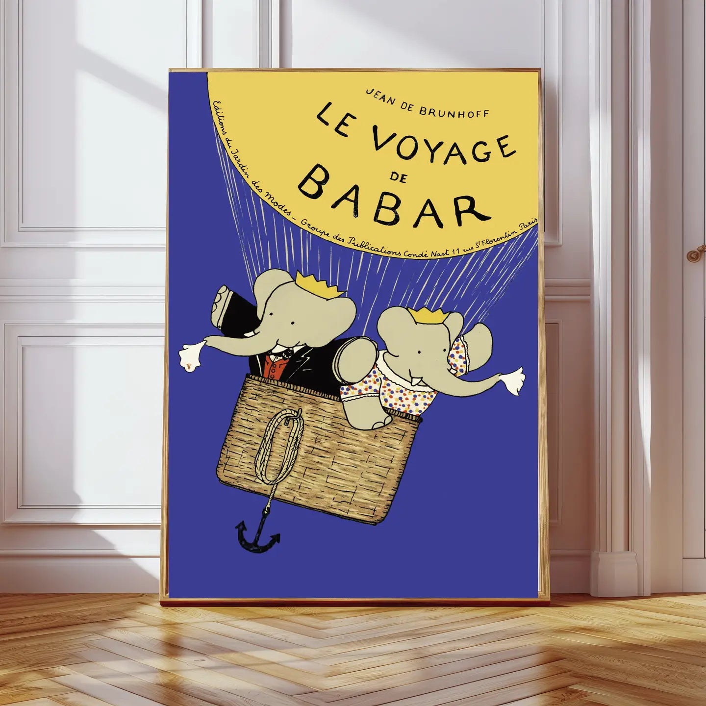 Retro Art Prints: Babar the Elephant Balloon