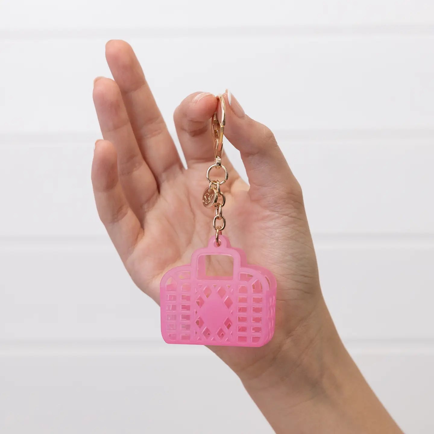 Retro Jelly Bag Keychain- Pink