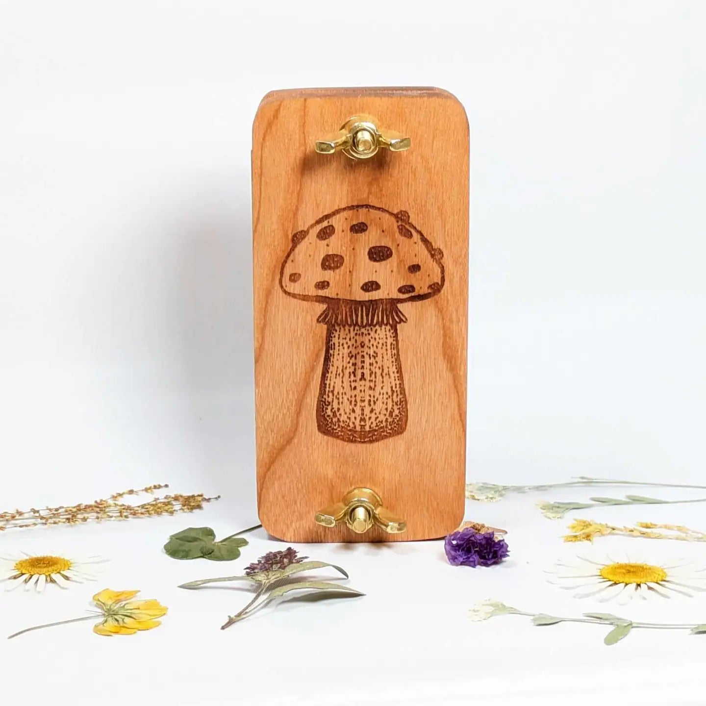 NEW Wooden Pocket Sized Flower Press- Mushroom