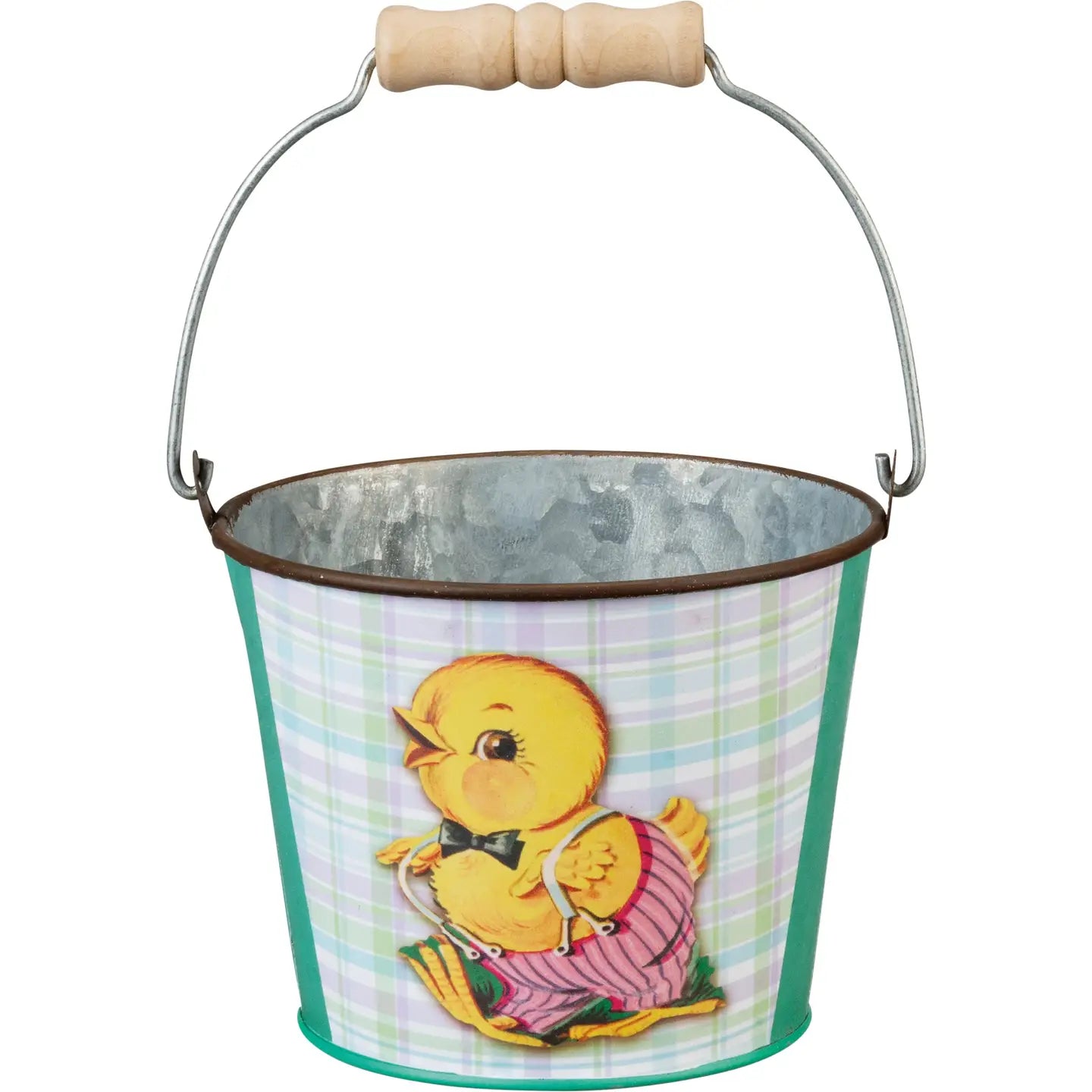 Retro Easter Basket Metal Bucket