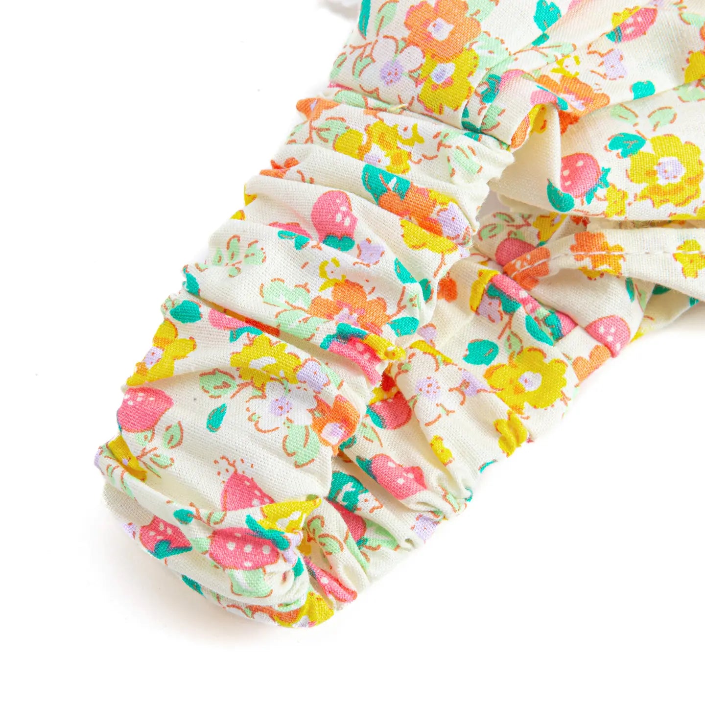 Bandana Hair Scarf Headband- Strawberry Print Yellow