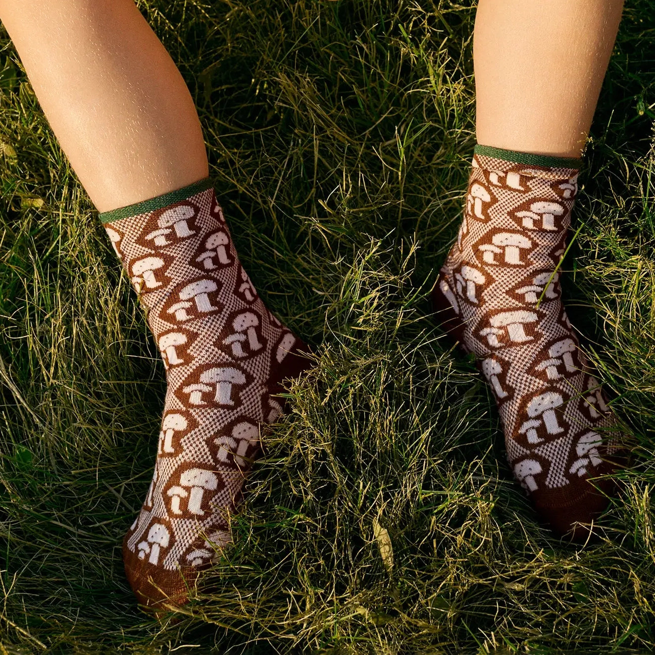 Mini Mushroom Button Crew Socks