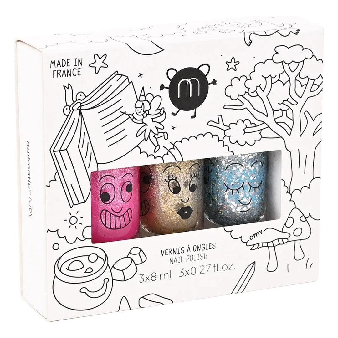NEW Nailmatic Kids Nail Polish Set of 3- Féerique
