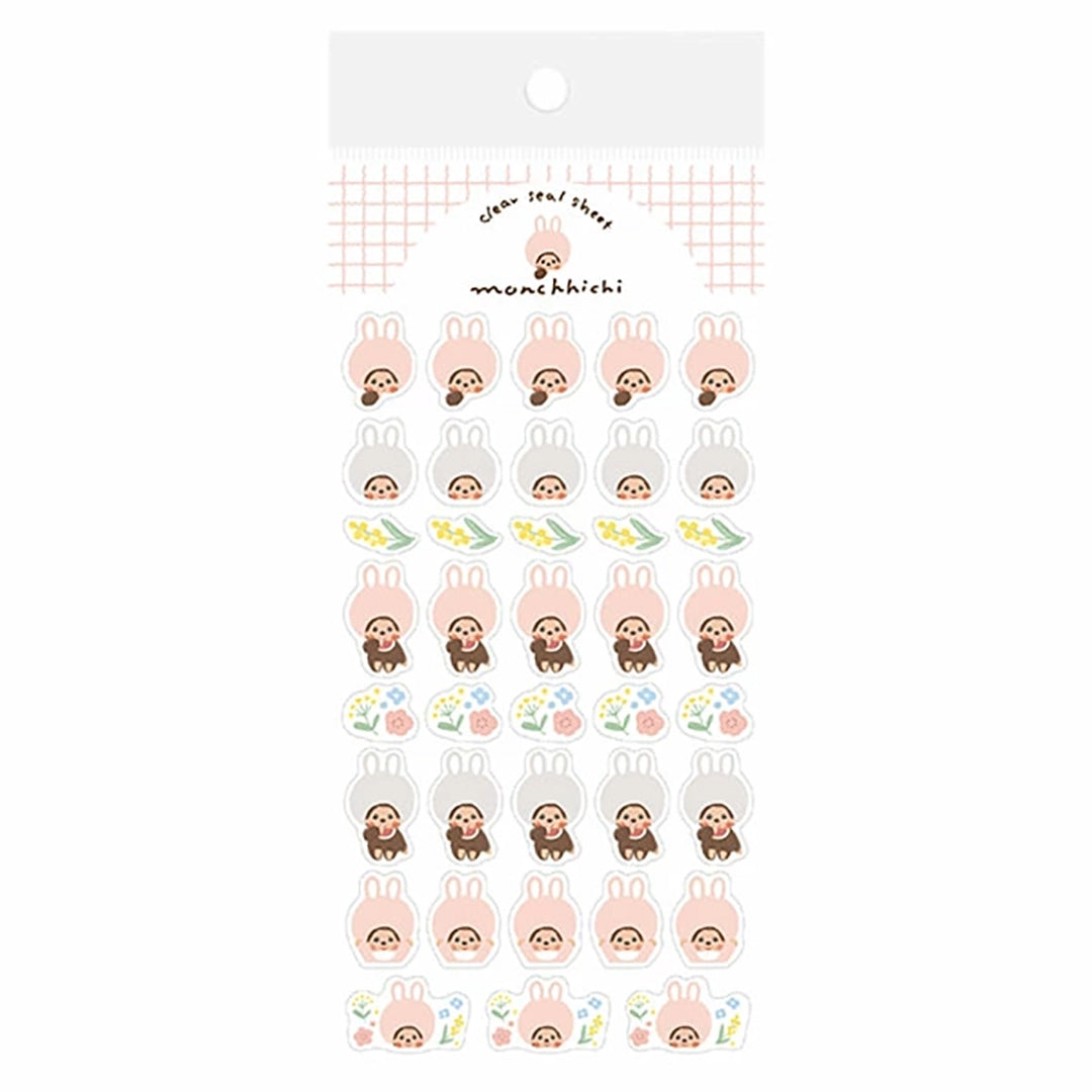Monchichi Clear Sticker Sheet - Rabbit
