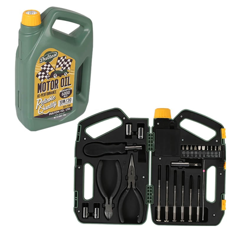 NEW Retro Motor Oil Tool Set with Built-in Flashlight